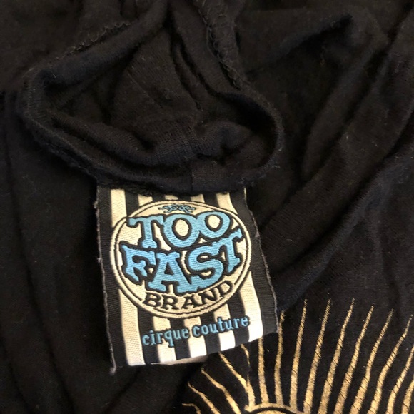 TOO FAST Off the shoulder Tiki Girl Shirt SZ. S - Picture 4 of 5